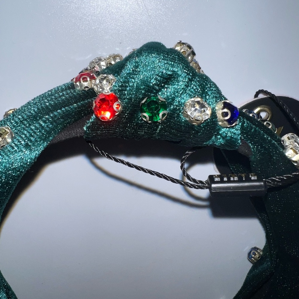 Zaxie green velvet type material with rhinestones - BNWT - Picture 4 of 7
